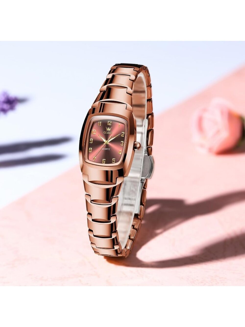 Women's Rose Vintage Luxury Dress Analog Stainless Steel Casual Wrist Watch - Picture 3 of 6